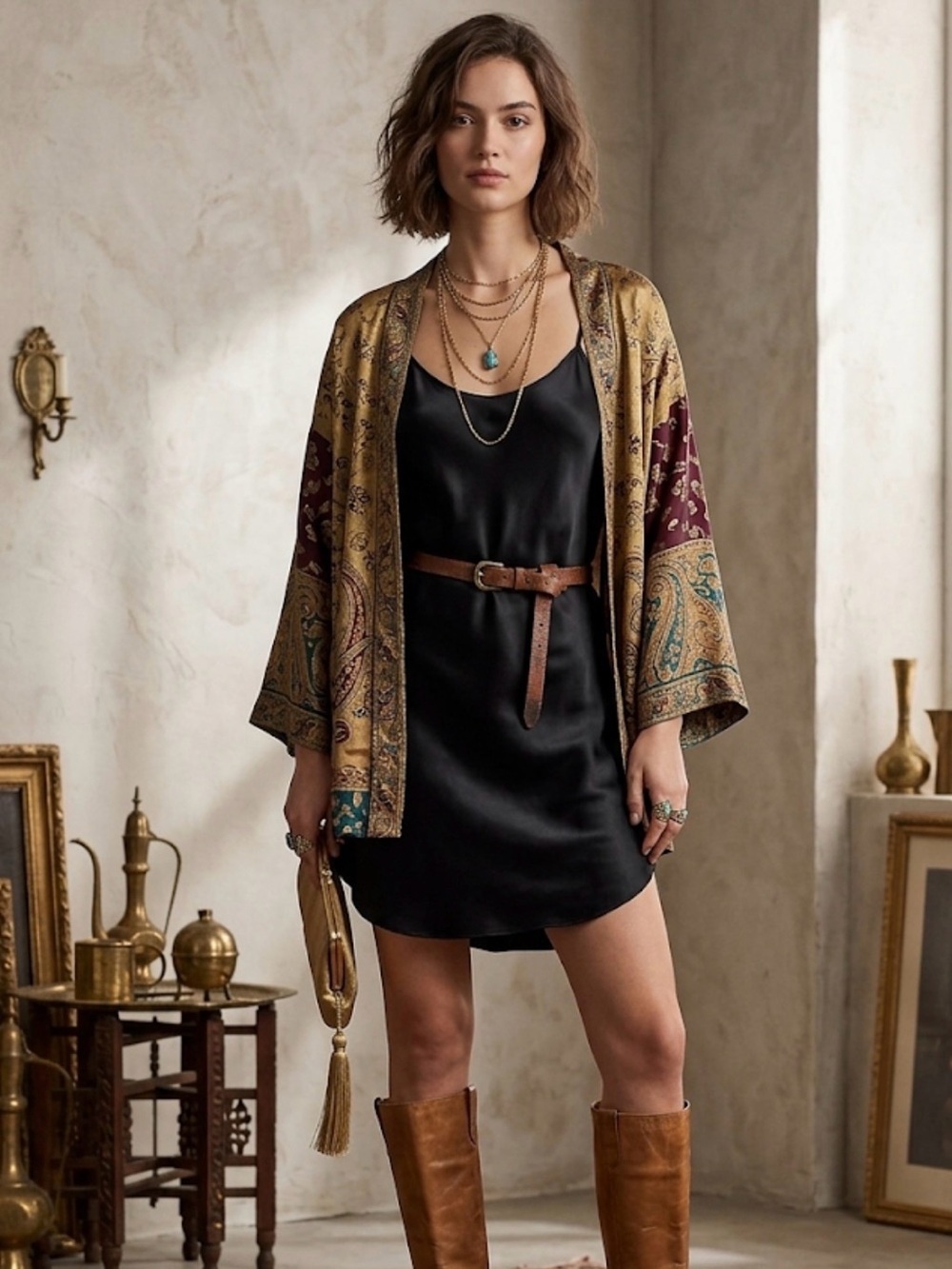 Victoria's Secret Vintage Gold Label Black Silk Slip Dress SZ S - Picture 1 of 9